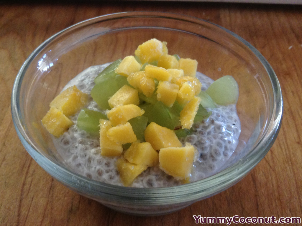 Mango chia coconut milk pudding